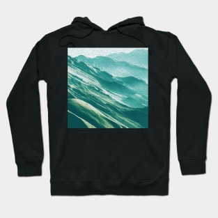 Teal Mountains Oil Effects 1 Hoodie